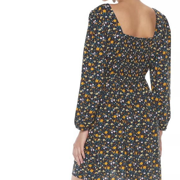 2 for $12 💖 Mudd Floral Square Neck Boho Shirt or Dress w Button Detail Size XS - Picture 5 of 5